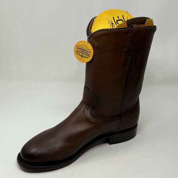 Corral A4068 Cowboy Roper Boots Mens 10 EE Brown Cow Leather Mid Calf Western - Picture 9 of 15